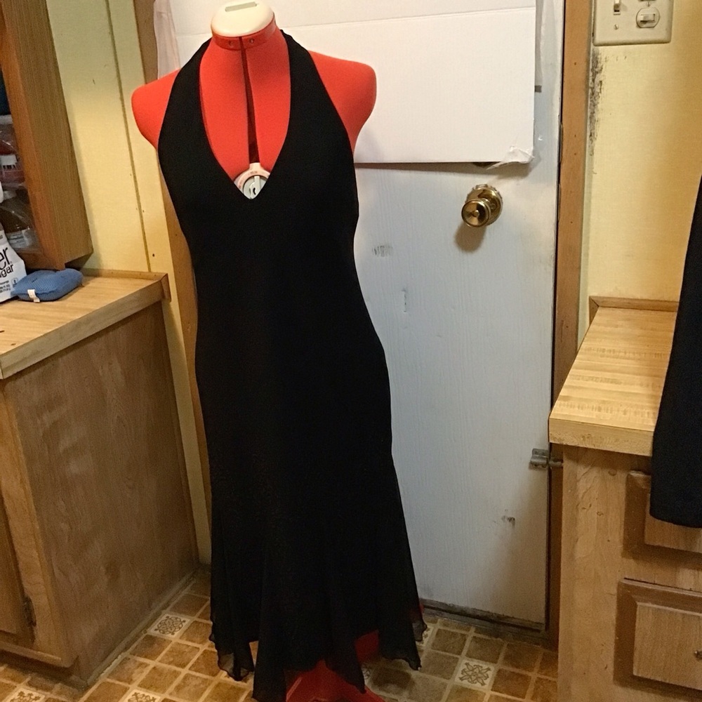SL Fashions Black Backless Dress